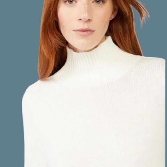 NWOT Free Assembly Oversize Funnel Neck Sweater Ivory Cream Size SMALL - Picture 6 of 11